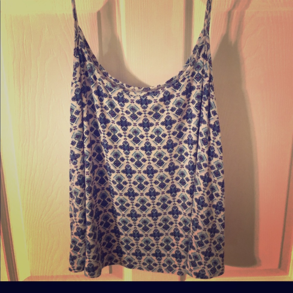 Soft and Flowie top with blue patterns
